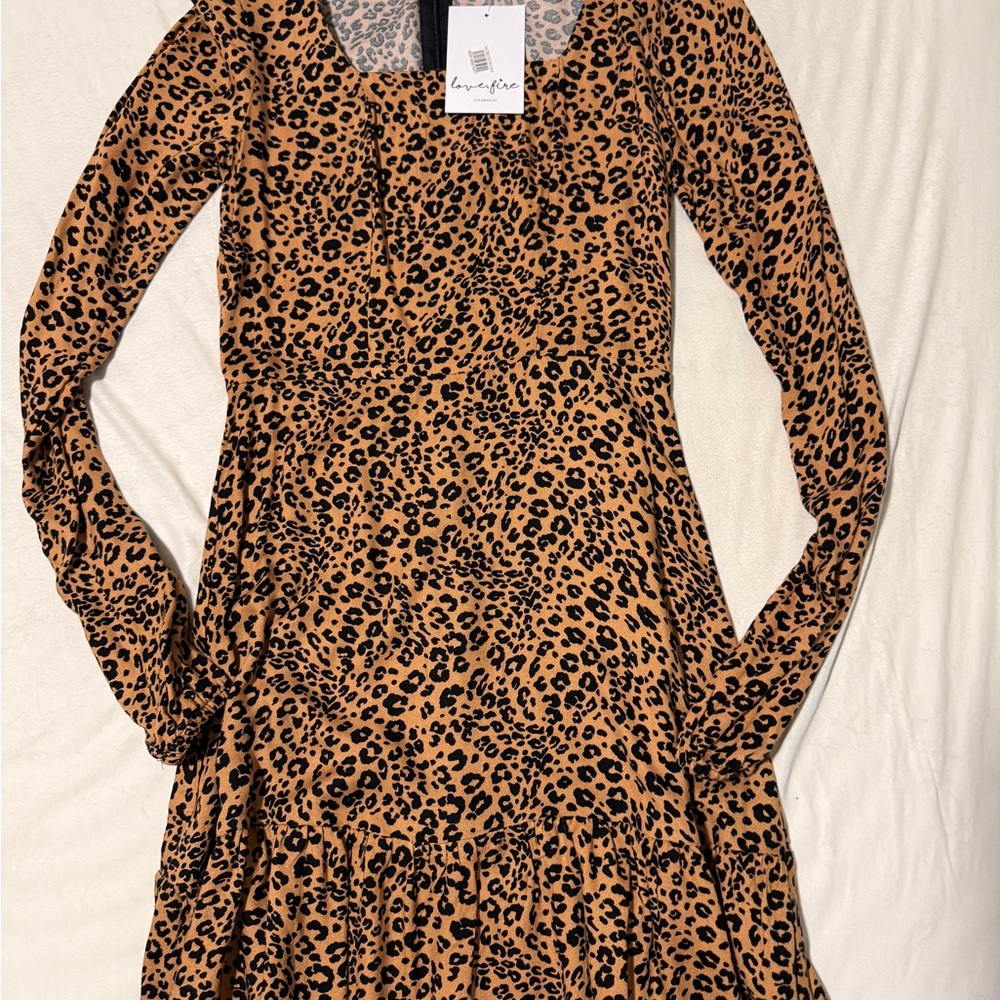 love, Fire Leopard Print Mini Dress